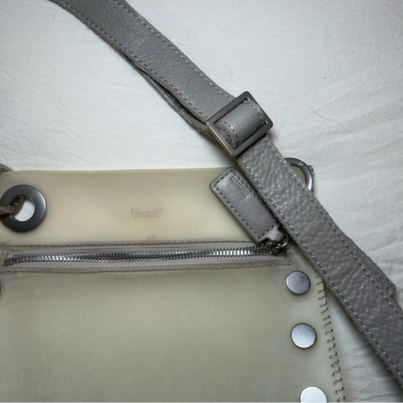 Hanmitt Tony Small Semi Clear PVC Crossbody, Paved Gray Leather Strap - Picture 7 of 7